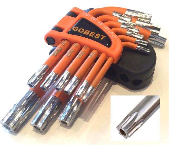 GOBEST short torx security tamper proof allen key set 9 pcs T10T50 (GB