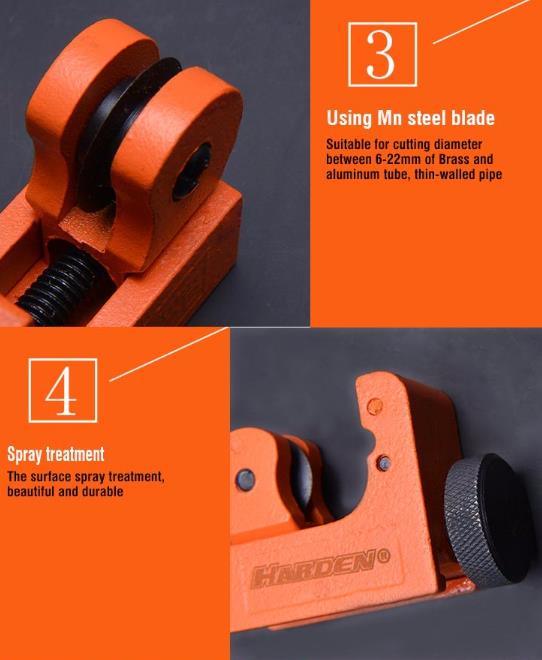 HARDEN pipe cutter pipe slicer adjustable 3-22mm pocket size HAR 600821 