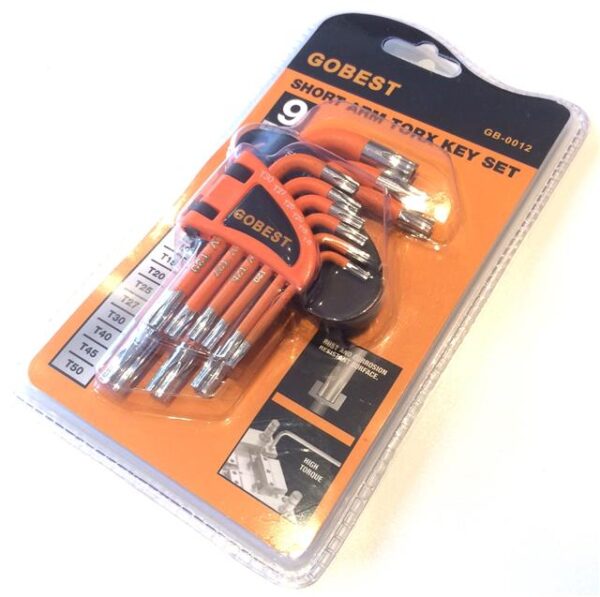GOBEST short torx security tamper proof allen key set 9 pcs T10T50 (GB