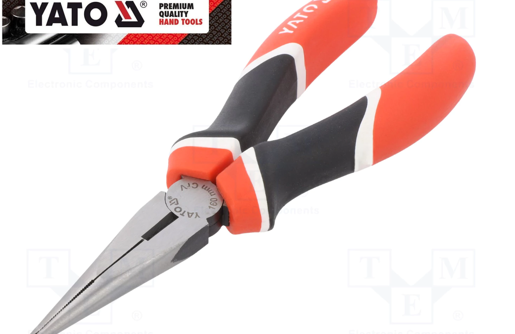 YATO YT-1943,  long nose pliers 160mm, soft grip, serrated jaws