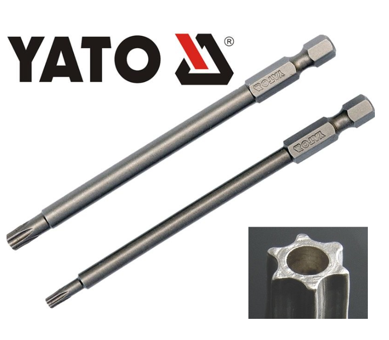YATO YT-0490 long 100mm torx security screwdriver bits set of 2 T10&T25 S2 steel
