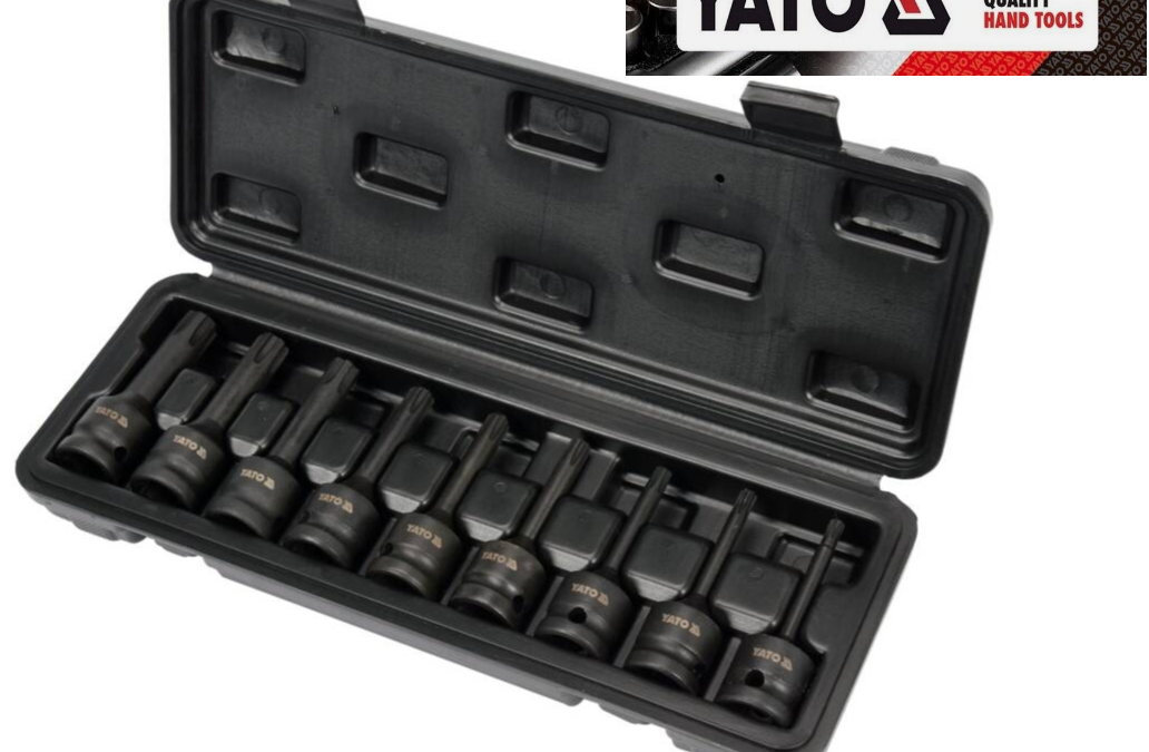YATO YT-10681, 1/2″ impact ribe  bits sockets set 9 pcs sizesRM5-RM14 CrMo steel