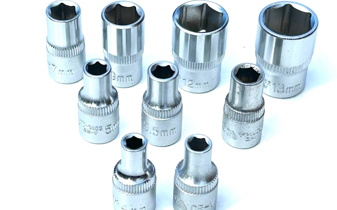 YATO 1/4″  short hex sockets set 9pcs, sizes: 4-13mm, CrV steel